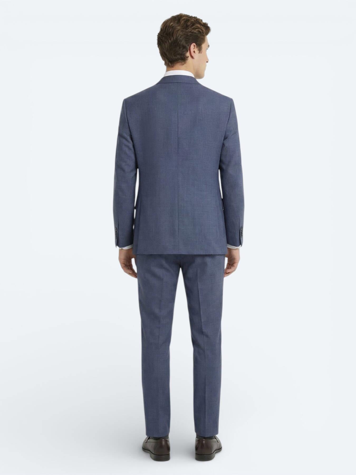 Mavi Modern Fit Yün Karışımlı Takım Elbise