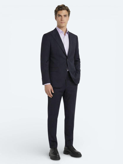 Lacivert Düz Zeroweight Slim Fit Yün Karışımlı Takım Elbise