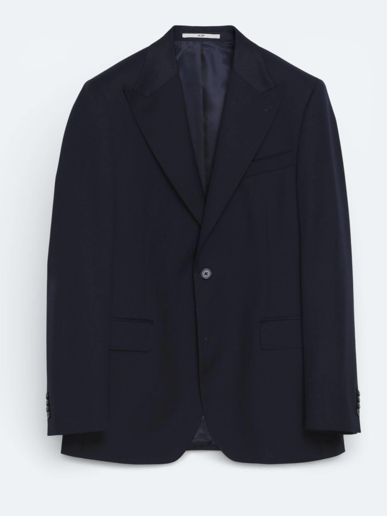 Lacivert Düz Zeroweight Slim Fit Yün Karışımlı Takım Elbise