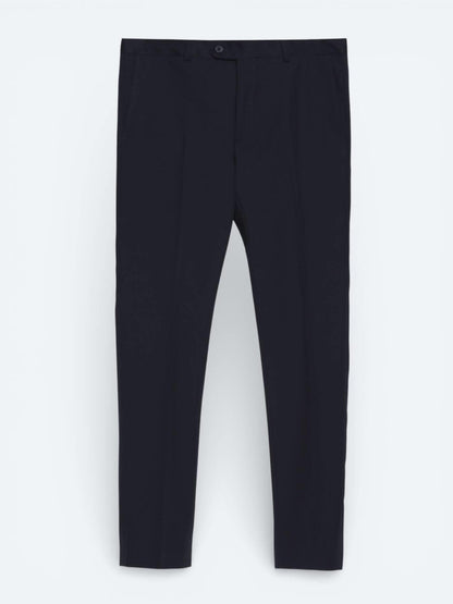 Lacivert Düz Zeroweight Slim Fit Yün Karışımlı Takım Elbise