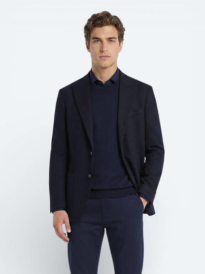Lacivert Modern Fit Pamuk Karışımlı Ceket