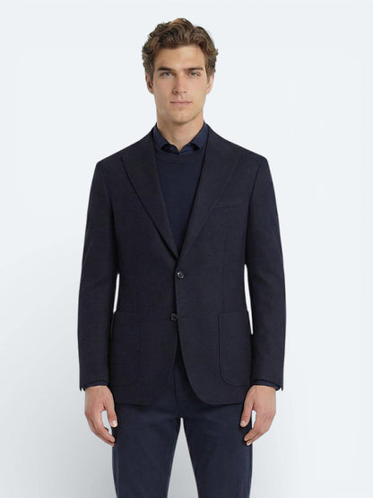 Lacivert Modern Fit Pamuk Karışımlı Ceket
