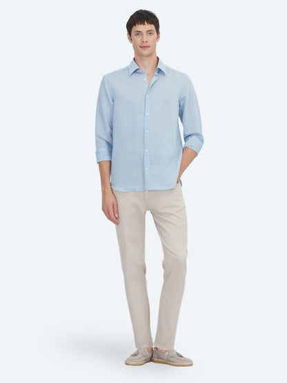 Mavi Çizgili Regular Fit Uzun Dokuma Casual Gömlek