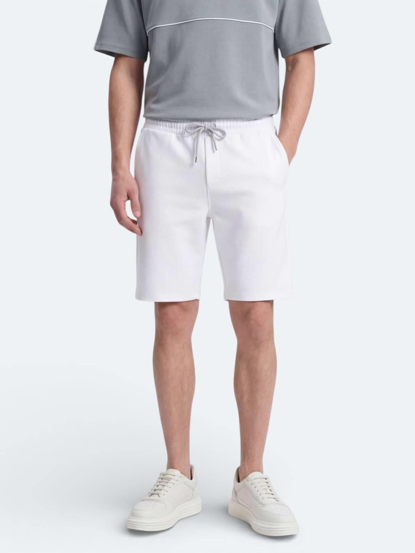 Ekru Düz Örme Regular Fit Casual Bermuda