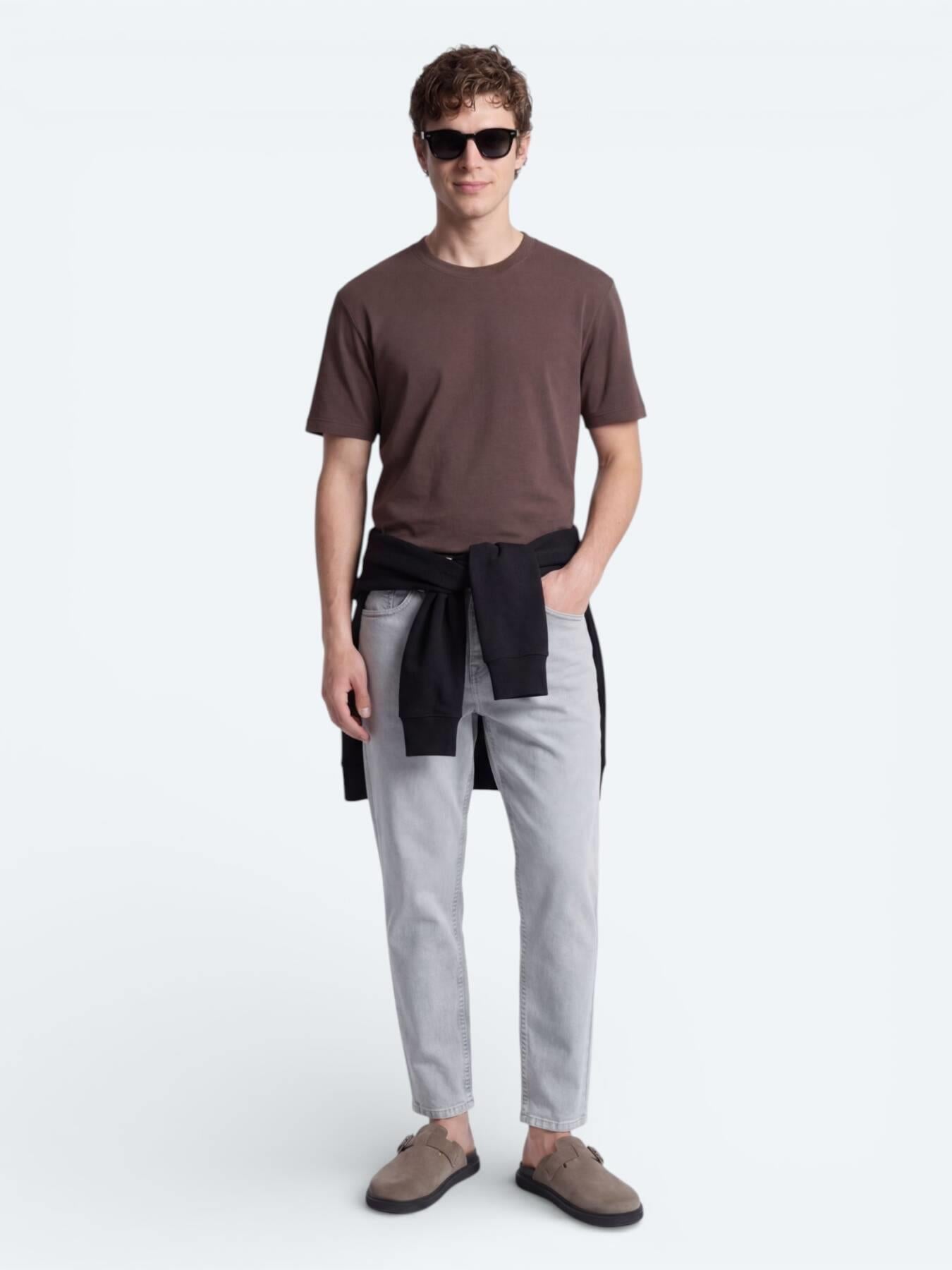 Kahverengi Düz T-shirt