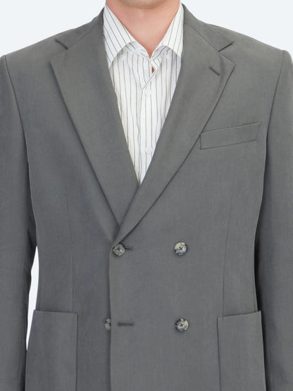Haki Çizgili Modern Fit Takım Elbise