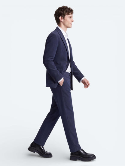 Lacivert Çizgili Modern Fit Takım Elbise