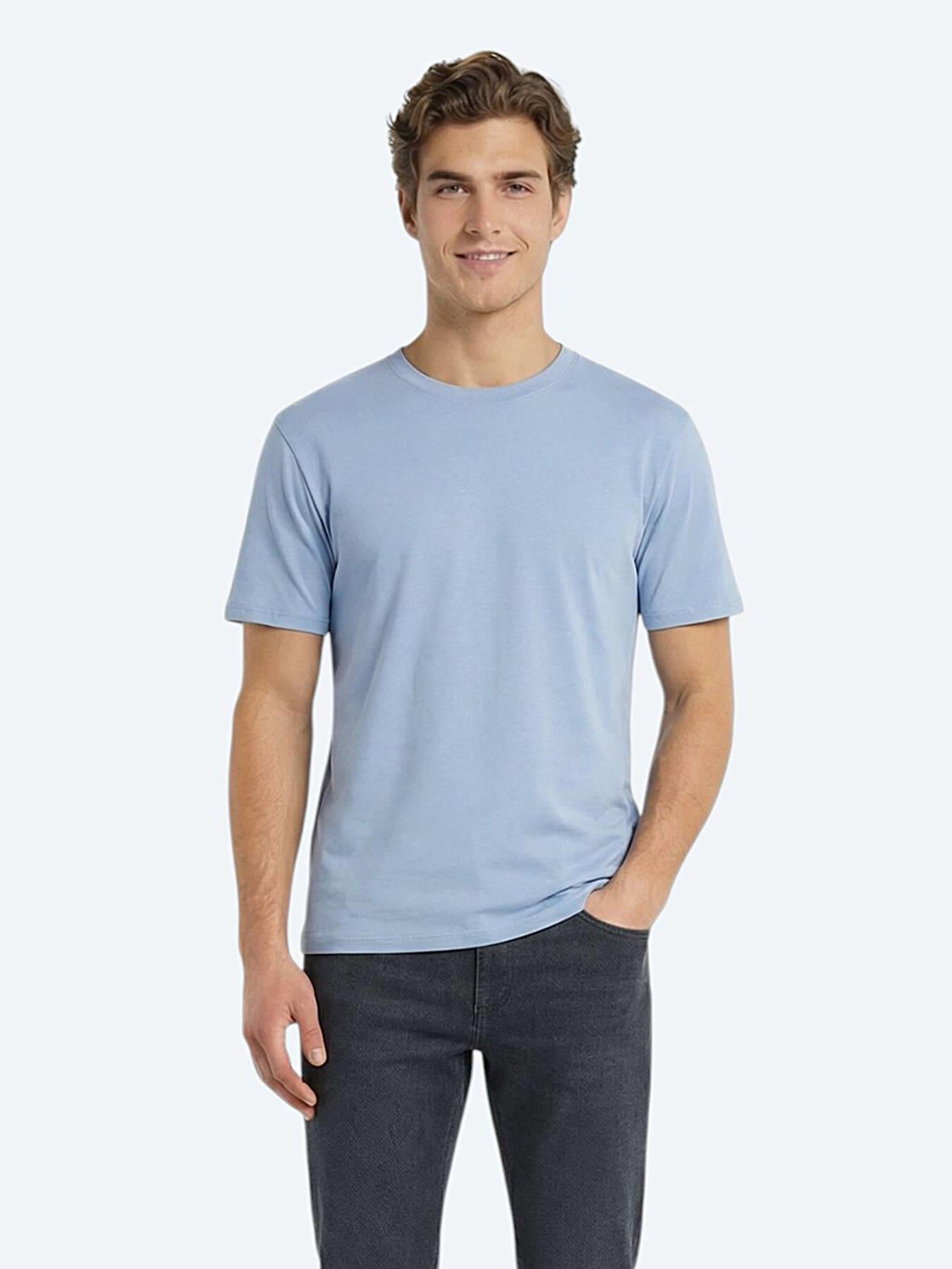 Çok Renkli 5'li Düz %100 Pamuk T-shirt