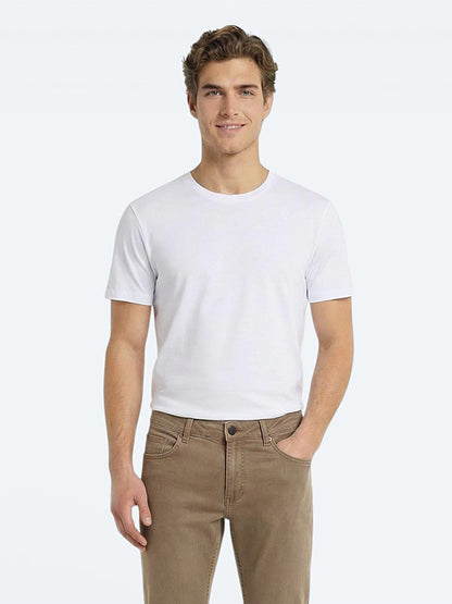 Çok Renkli 5'li Düz %100 Pamuk T-shirt