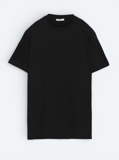 Siyah 5'li Düz %100 Pamuk T-shirt