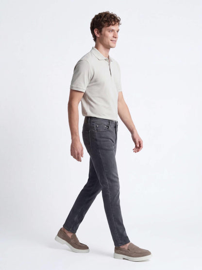 Koyu Yeşil Slim Fit Denim Pamuk Karışımlı Pantolon