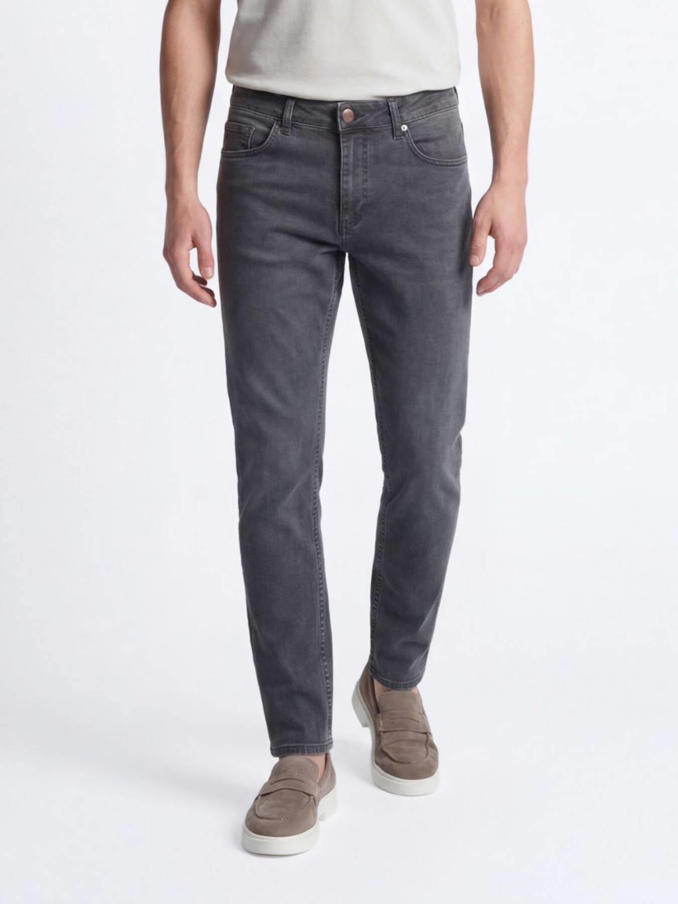 Koyu Yeşil Slim Fit Denim Pamuk Karışımlı Pantolon