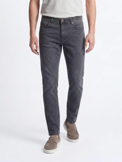 Koyu Yeşil Slim Fit Denim Pamuk Karışımlı Pantolon