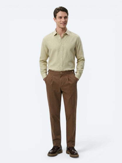 Bakır Düz Dokuma Regular Fit Casual Pamuk Karışımlı Pantolon