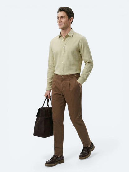 Bakır Düz Dokuma Regular Fit Casual Pamuk Karışımlı Pantolon