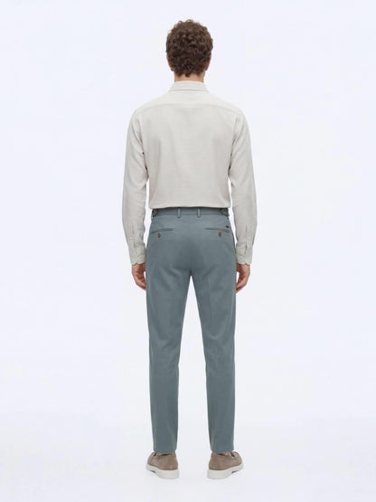 Mint Düz Dokuma Regular Fit Casual Pamuk Karışımlı Pantolon