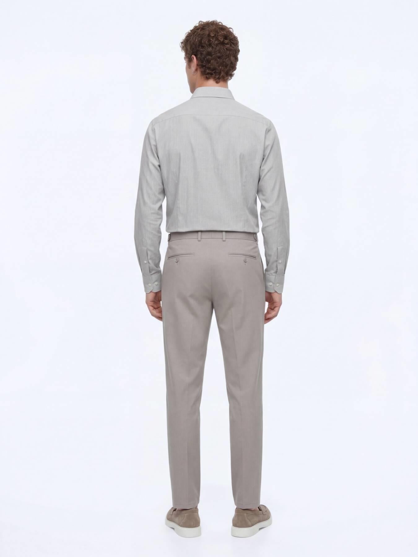 Vizon Düz Dokuma Regular Fit Casual Pamuk Karışımlı Pantolon