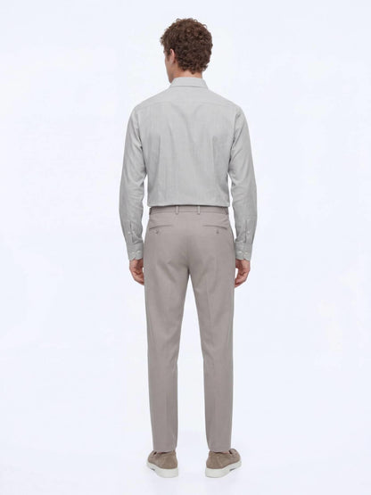 Vizon Düz Dokuma Regular Fit Casual Pamuk Karışımlı Pantolon