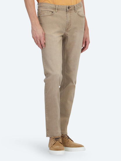 Deve Tüyü Slim Fit Denim Pamuk Karışımlı Pantolon