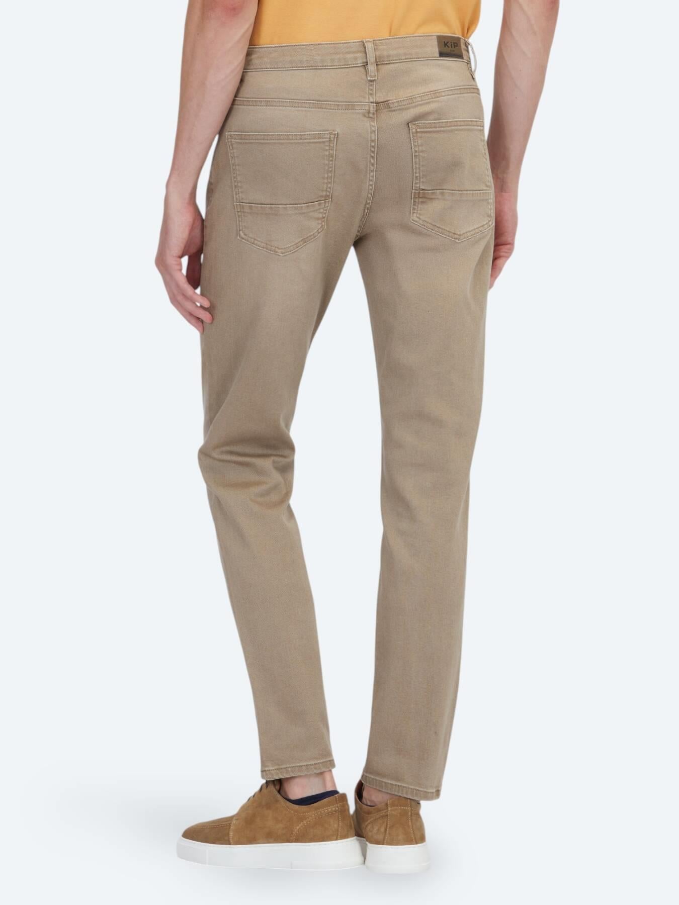 Deve Tüyü Slim Fit Denim Pamuk Karışımlı Pantolon