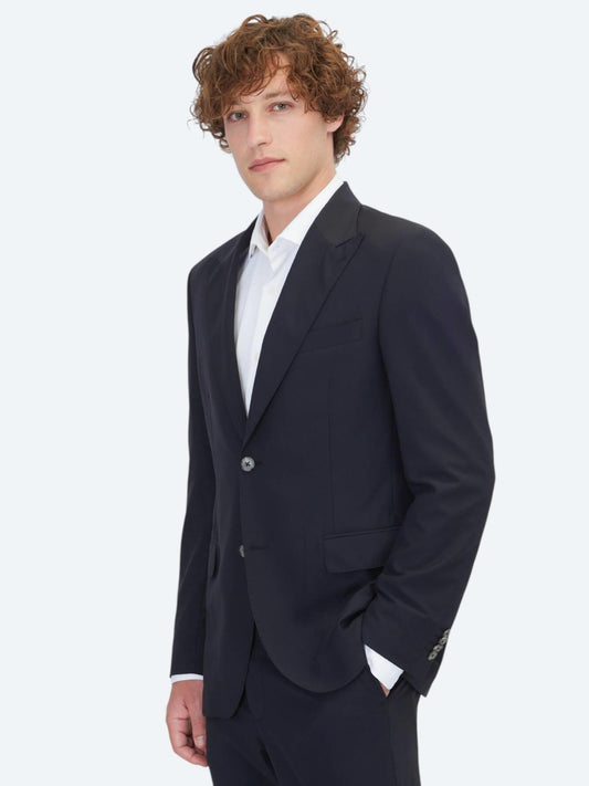 Siyah Çizgili Modern Fit Takım Elbise