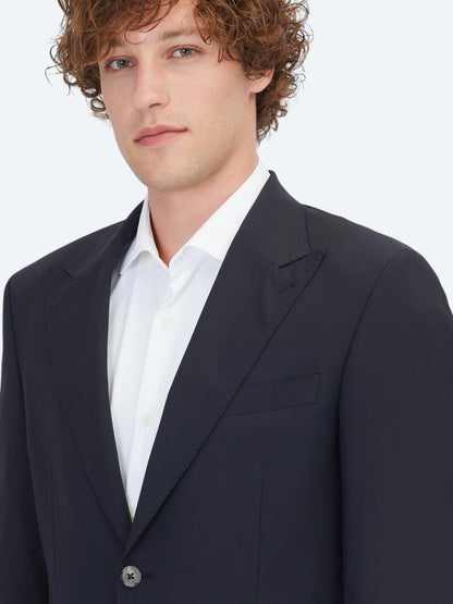 Siyah Çizgili Modern Fit Takım Elbise