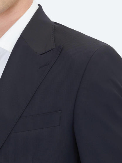 Siyah Çizgili Modern Fit Takım Elbise