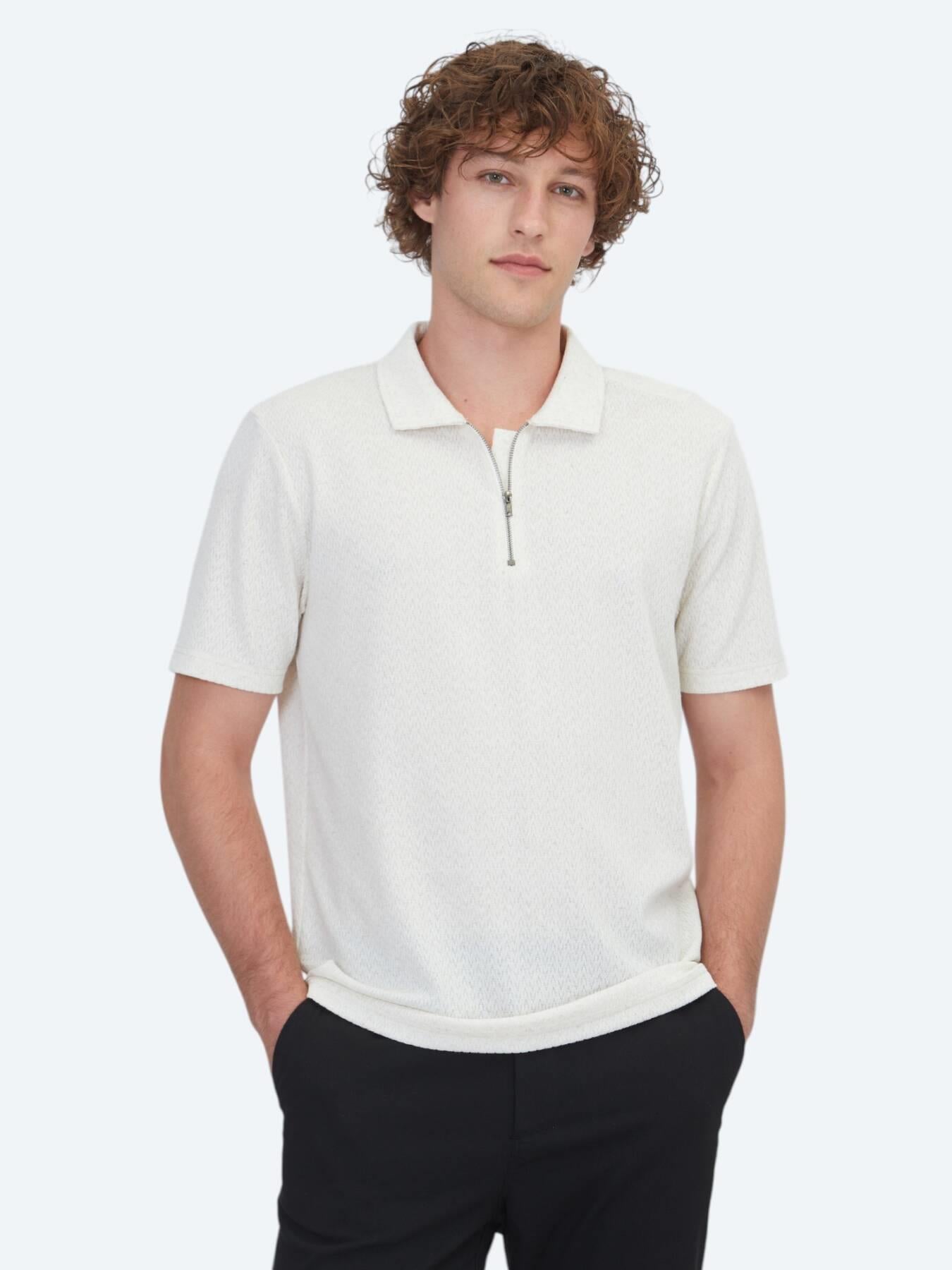 Bej Desenli Pamuk Karışımlı T-shirt