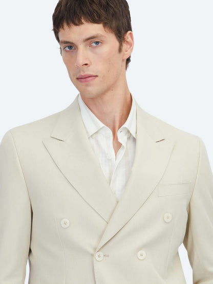 Bej Düz Modern Fit Takım Elbise