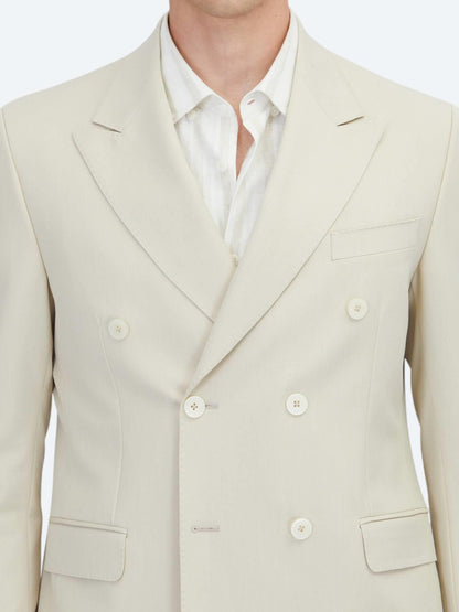 Bej Düz Modern Fit Takım Elbise