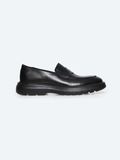 Siyah Deri Smart Casual Loafer