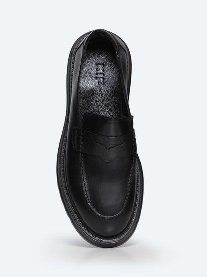 Siyah Deri Smart Casual Loafer