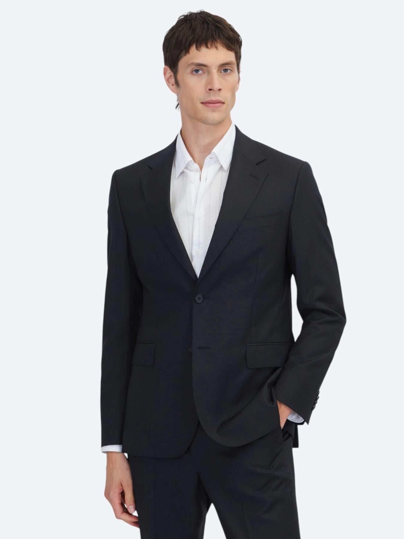 Siyah Modern Fit %100 Yün Takım Elbise