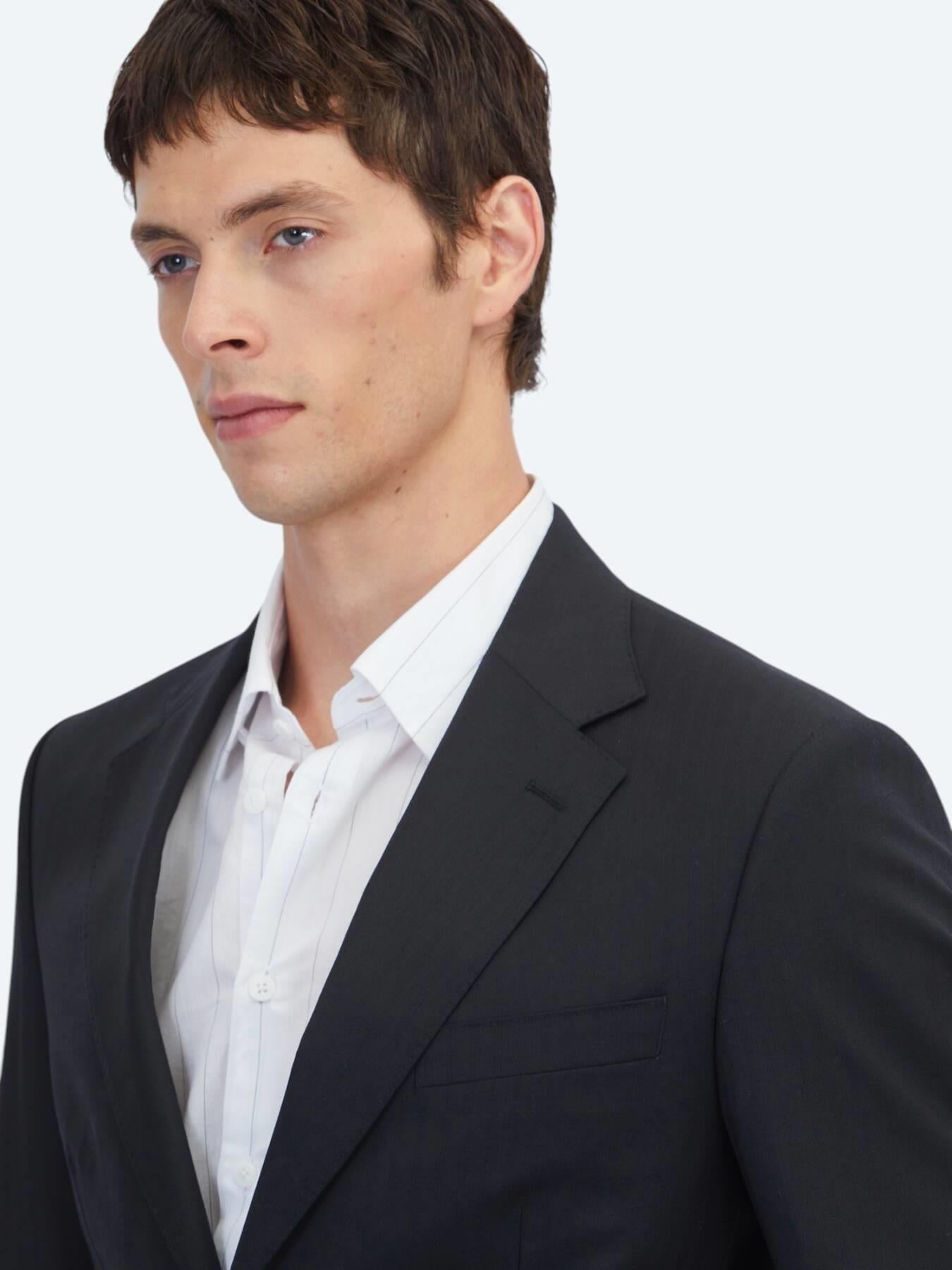 Siyah Modern Fit %100 Yün Takım Elbise