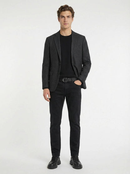 Antrasit Modern Fit Yün Karışımlı Ceket