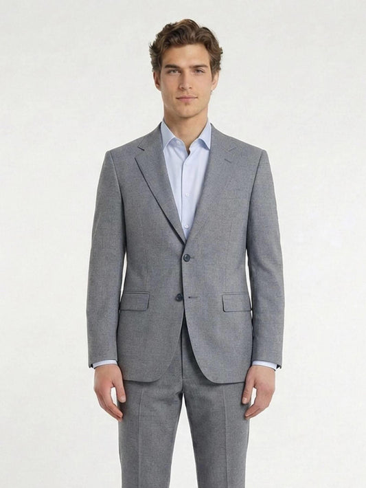 Gri Düz Modern Fit Takım Elbise