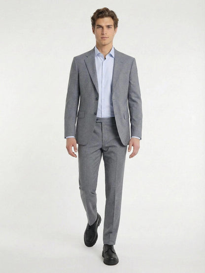 Gri Düz Modern Fit Takım Elbise