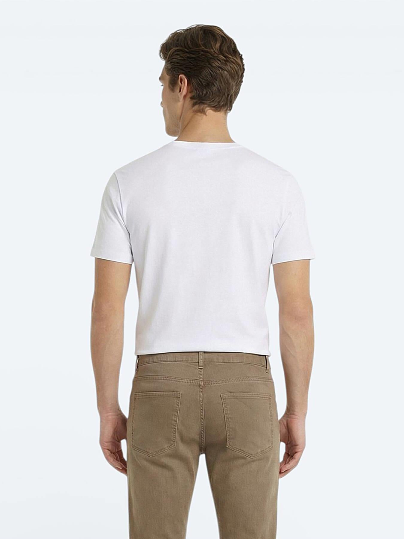 Beyaz Düz %100 Pamuk T-shirt