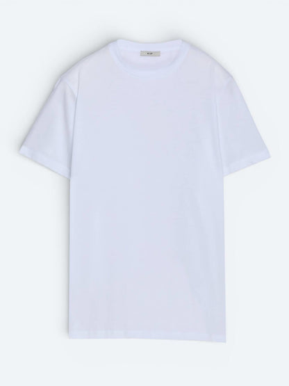 Beyaz Düz %100 Pamuk T-shirt