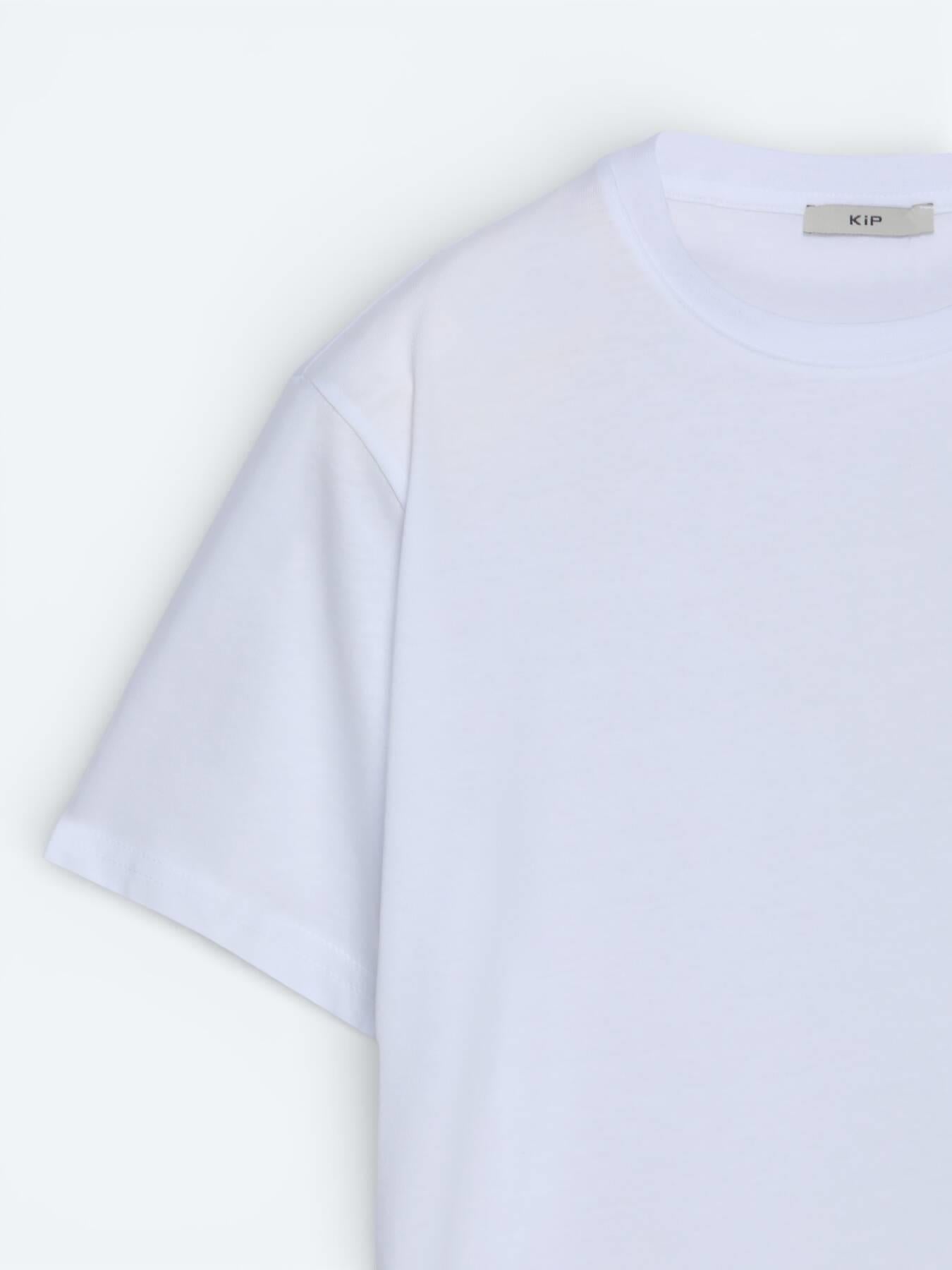 Beyaz Düz %100 Pamuk T-shirt