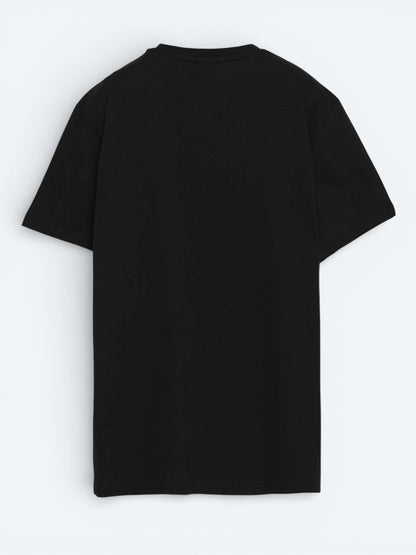 Siyah Düz %100 Pamuk T-shirt