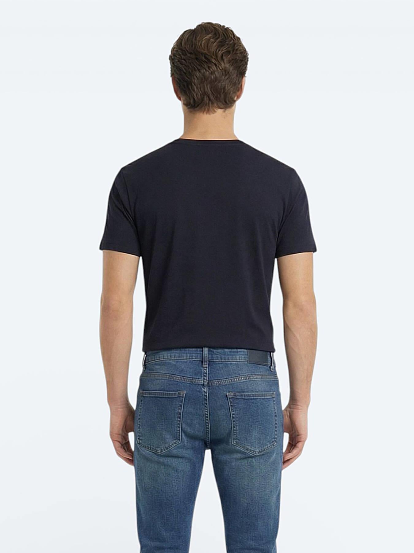 Lacivert Düz %100 Pamuk T-shirt