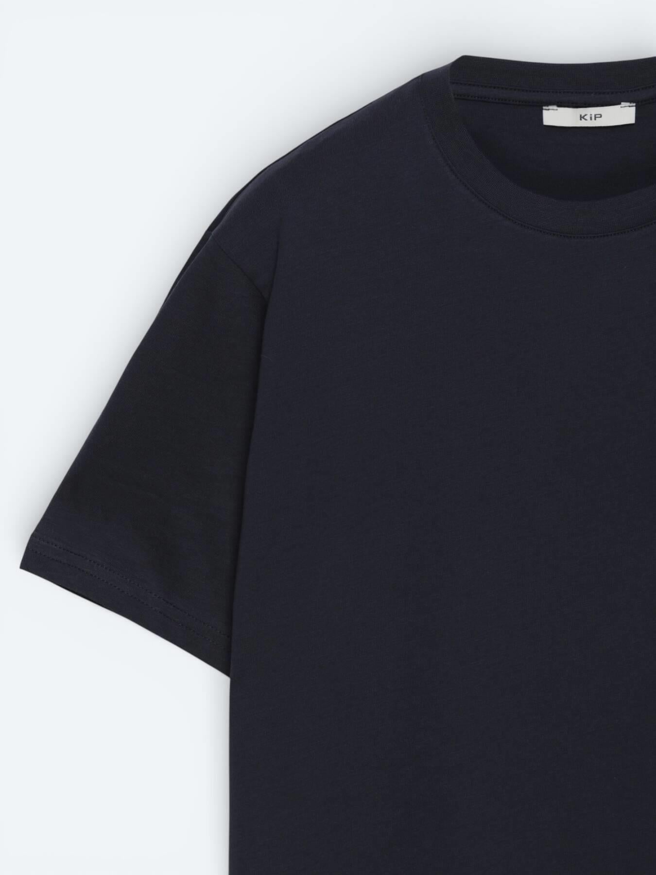 Lacivert Düz %100 Pamuk T-shirt