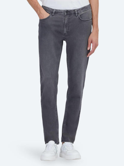 Koyu Gri Slim Fit Denim Pamuk Karışımlı Pantolon