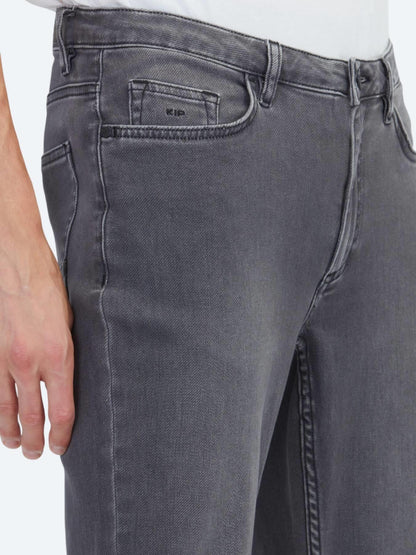 Koyu Gri Slim Fit Denim Pamuk Karışımlı Pantolon