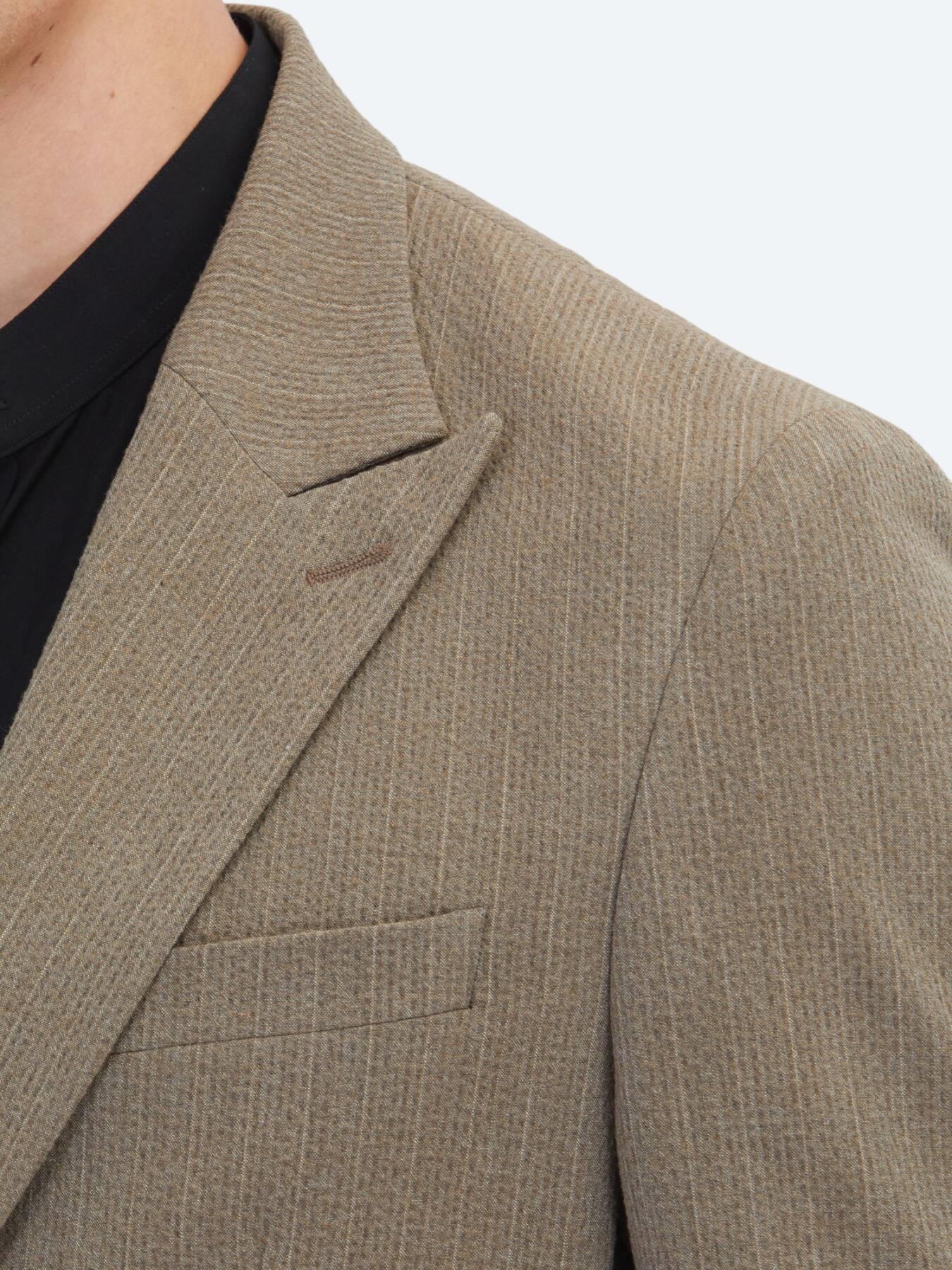 Kahverengi Çizgili Comfort Fit Takım Elbise