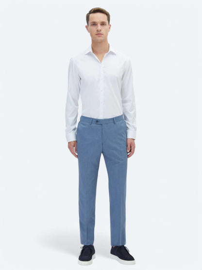 Beyaz Düz Slim Fit Uzun Dokuma Klasik %100 Pamuk Gömlek