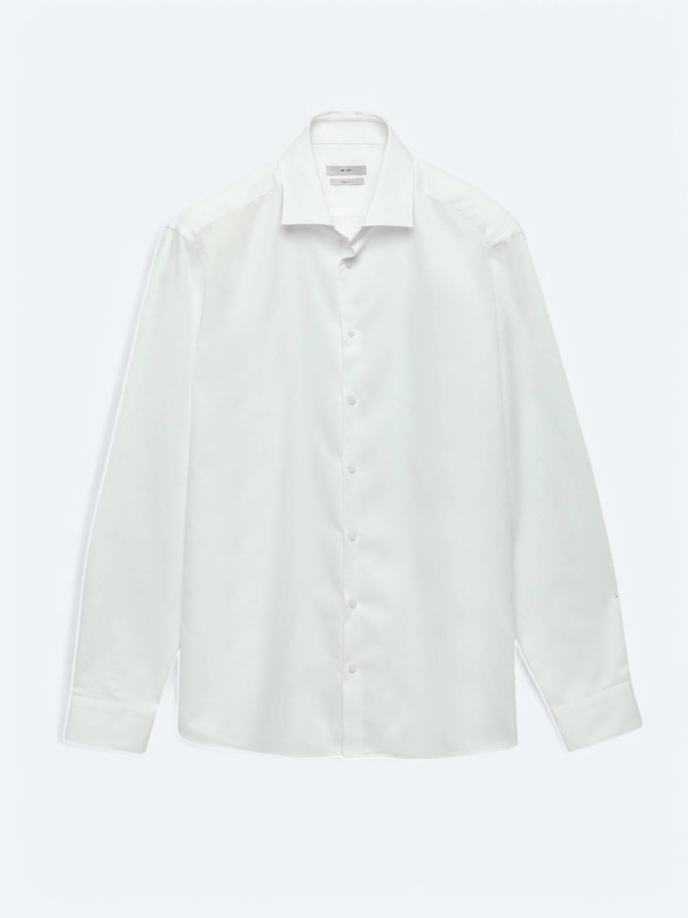 Beyaz Düz Slim Fit Uzun Dokuma Klasik %100 Pamuk Gömlek