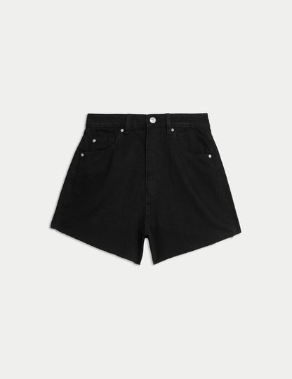 Mom Fit Yüksek Bel Denim Şort