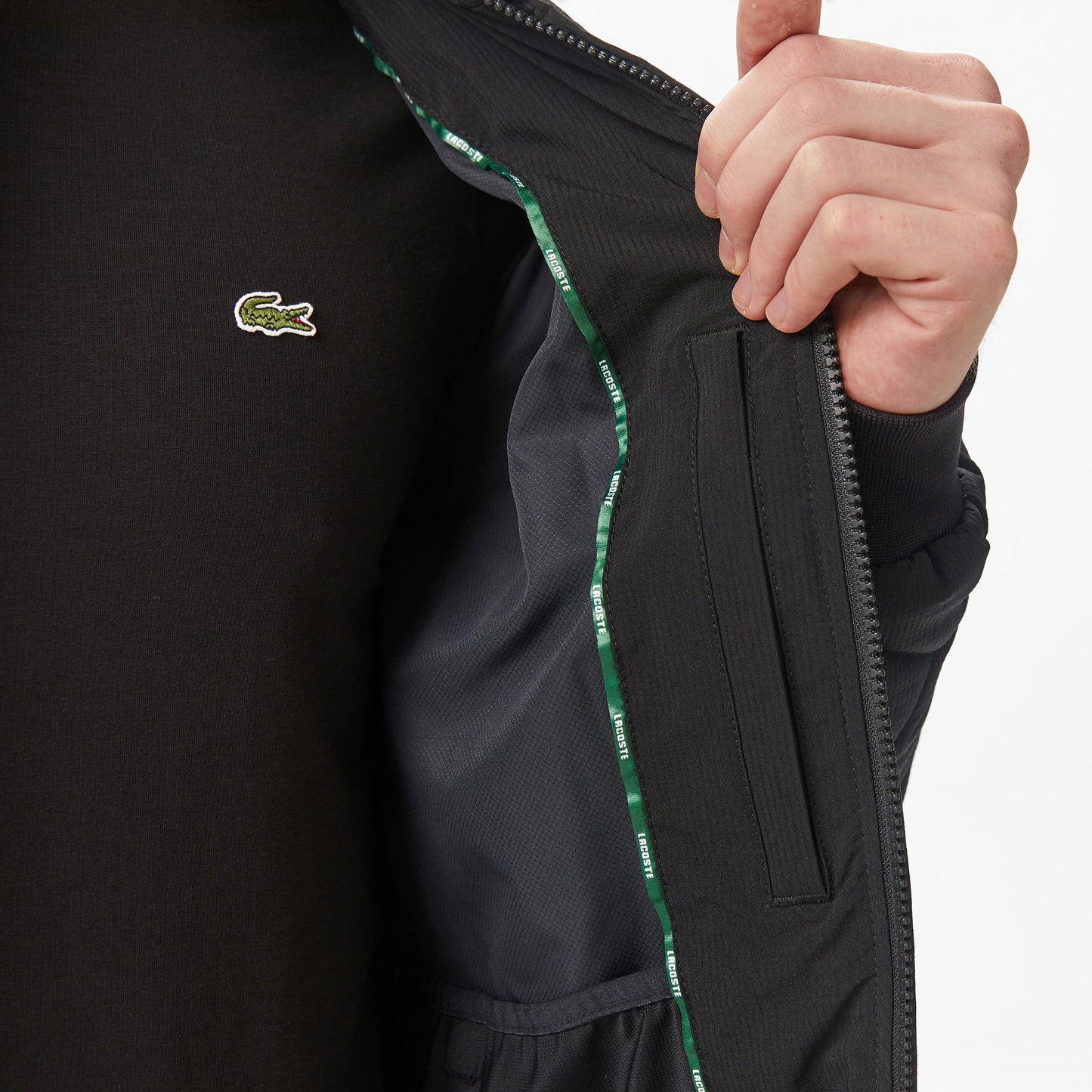 Lacoste Erkek Dik Yaka Siyah Ceket